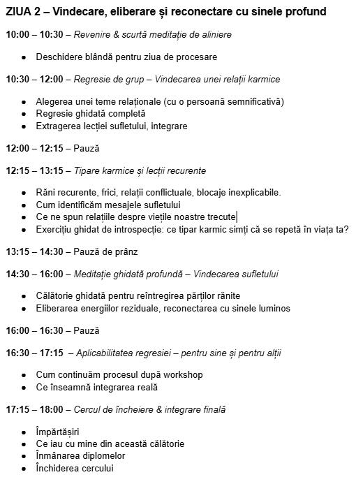 Program Ziua 2